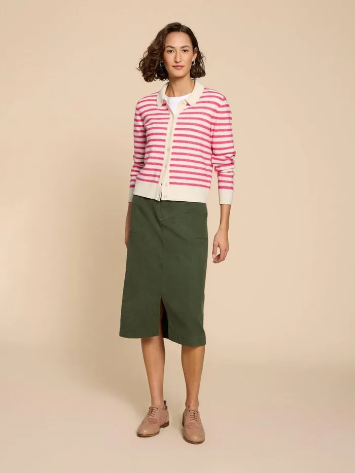 White Stuff KNITWEAR PEONY COLLARED CARDIGAN Pink Multi 8211 Women