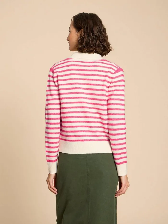 White Stuff KNITWEAR PEONY COLLARED CARDIGAN Pink Multi 8211 Women White Stuff KNITWEAR PEONY COLLARED CARDIGAN Pink Multi 8211 Women