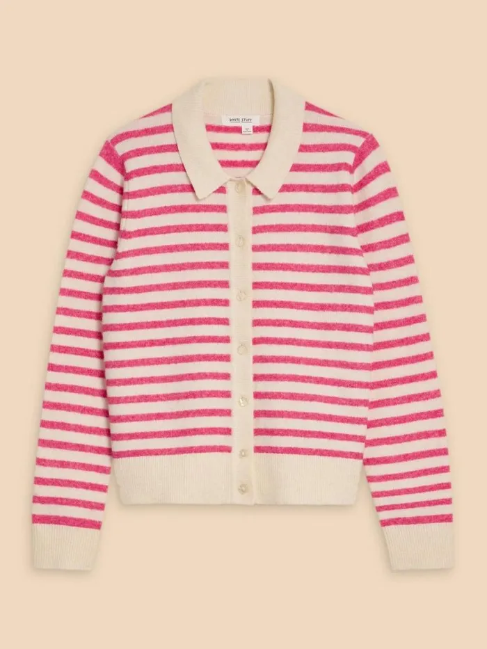 White Stuff KNITWEAR PEONY COLLARED CARDIGAN Pink Multi 8211 Women White Stuff KNITWEAR PEONY COLLARED CARDIGAN Pink Multi 8211 Women