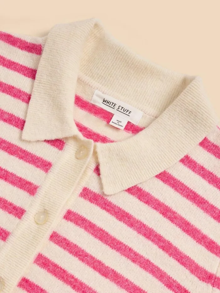 White Stuff KNITWEAR PEONY COLLARED CARDIGAN Pink Multi 8211 Women White Stuff KNITWEAR PEONY COLLARED CARDIGAN Pink Multi 8211 Women