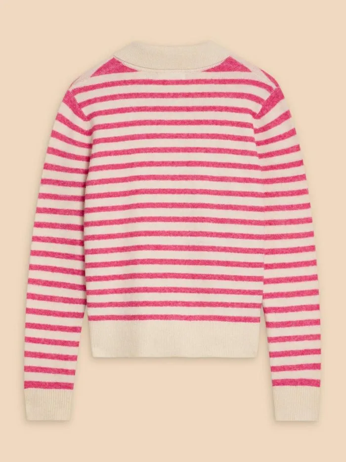 White Stuff KNITWEAR PEONY COLLARED CARDIGAN Pink Multi 8211 Women White Stuff KNITWEAR PEONY COLLARED CARDIGAN Pink Multi 8211 Women
