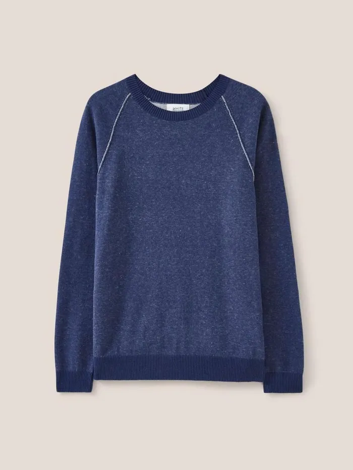 White Stuff KNITWEAR Plated Crew Indigo Blue 8211 Men White Stuff KNITWEAR Plated Crew Indigo Blue 8211 Men