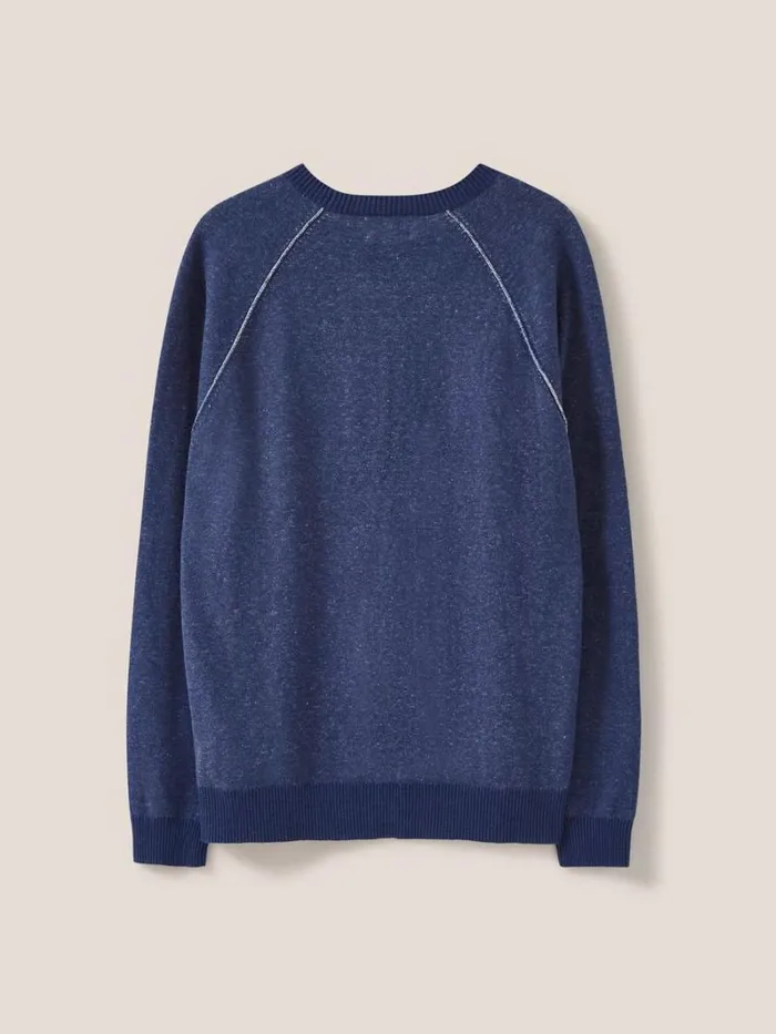 White Stuff KNITWEAR Plated Crew Indigo Blue 8211 Men White Stuff KNITWEAR Plated Crew Indigo Blue 8211 Men