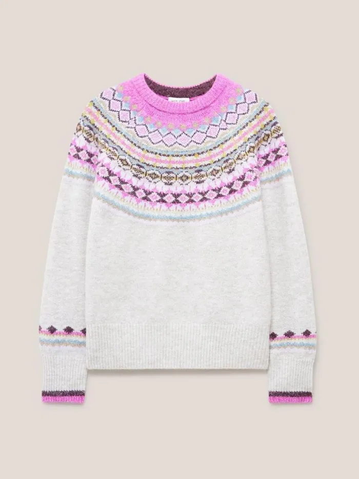 White Stuff KNITWEAR POPPY FAIRISLE JUMPER White Multi 8211 Women White Stuff KNITWEAR POPPY FAIRISLE JUMPER White Multi 8211 Women