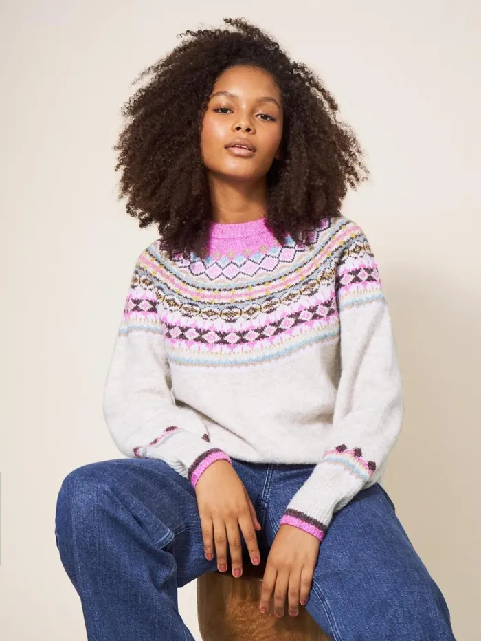 White Stuff KNITWEAR POPPY FAIRISLE JUMPER White Multi 8211 Women White Stuff KNITWEAR POPPY FAIRISLE JUMPER White Multi 8211 Women
