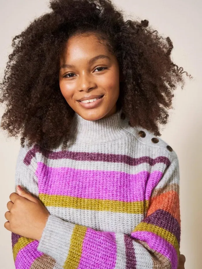 White Stuff KNITWEAR RAINBOW STRIPE JUMPER Natural Multi 8211 Women White Stuff KNITWEAR RAINBOW STRIPE JUMPER Natural Multi 8211 Women