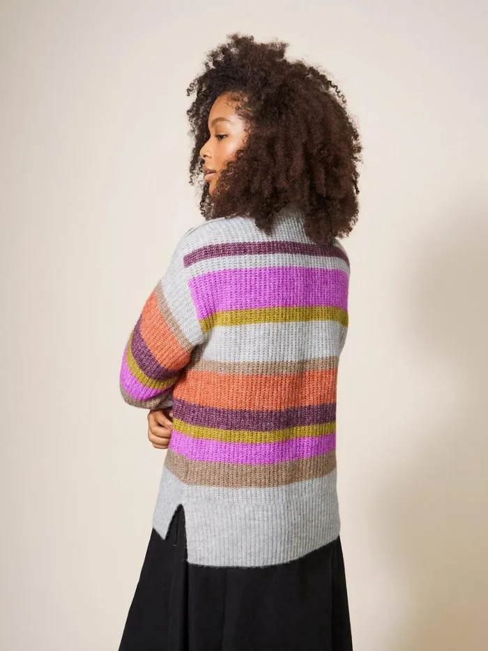 White Stuff KNITWEAR RAINBOW STRIPE JUMPER Natural Multi 8211 Women White Stuff KNITWEAR RAINBOW STRIPE JUMPER Natural Multi 8211 Women