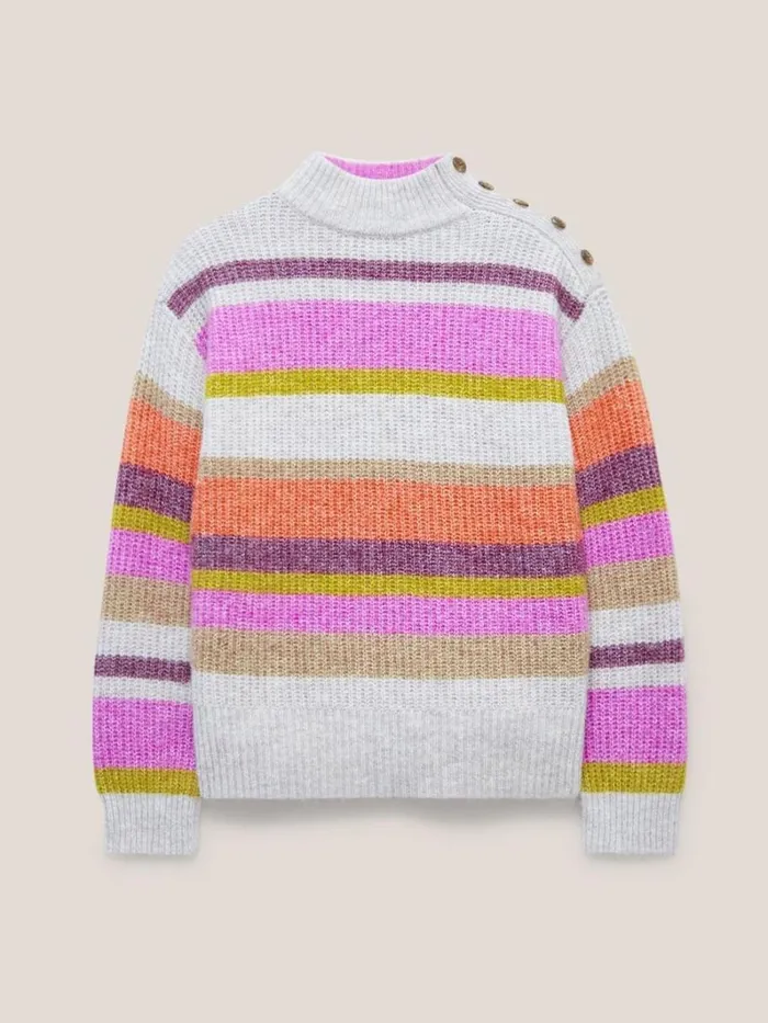 White Stuff KNITWEAR RAINBOW STRIPE JUMPER Natural Multi 8211 Women White Stuff KNITWEAR RAINBOW STRIPE JUMPER Natural Multi 8211 Women