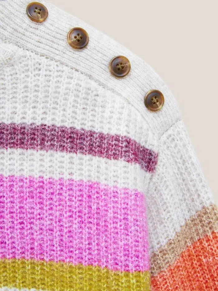 White Stuff KNITWEAR RAINBOW STRIPE JUMPER Natural Multi 8211 Women White Stuff KNITWEAR RAINBOW STRIPE JUMPER Natural Multi 8211 Women