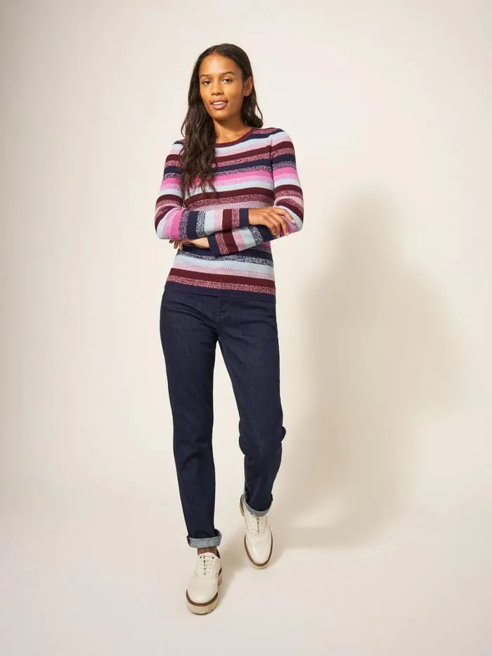 White Stuff KNITWEAR RIBBED JUMPER Purple Multi 8211 Women White Stuff KNITWEAR RIBBED JUMPER Purple Multi 8211 Women