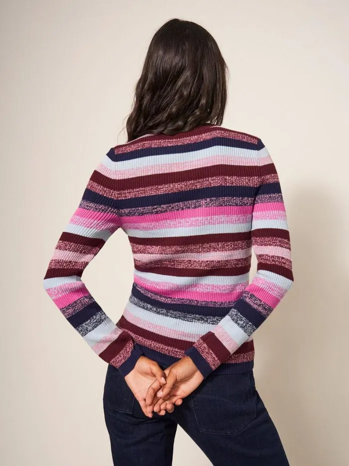 White Stuff KNITWEAR RIBBED JUMPER Purple Multi 8211 Women White Stuff KNITWEAR RIBBED JUMPER Purple Multi 8211 Women