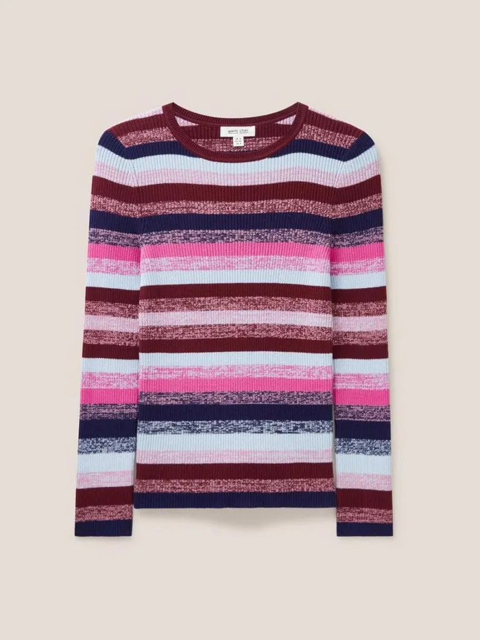 White Stuff KNITWEAR RIBBED JUMPER Purple Multi 8211 Women White Stuff KNITWEAR RIBBED JUMPER Purple Multi 8211 Women