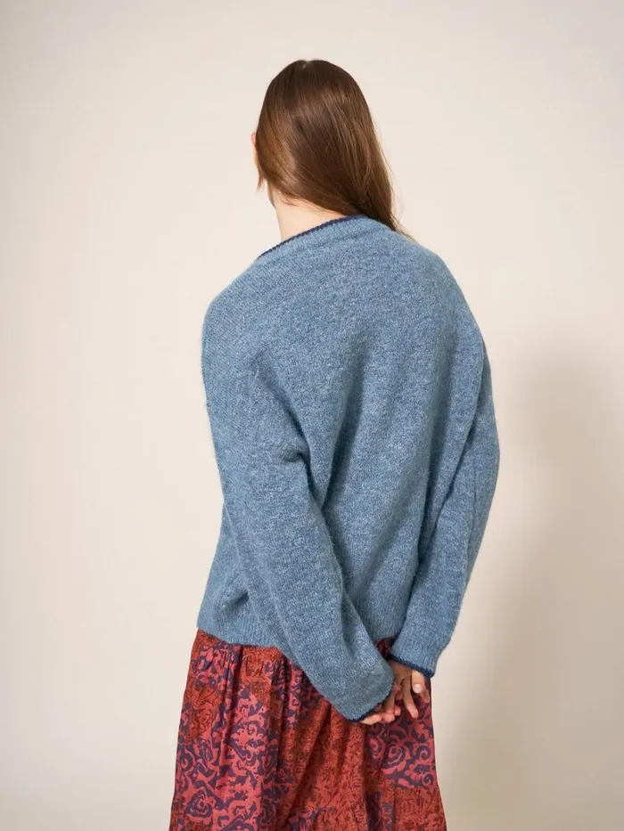 White Stuff KNITWEAR SAVICK BOMBER Mid Blue 8211 Women White Stuff KNITWEAR SAVICK BOMBER Mid Blue 8211 Women