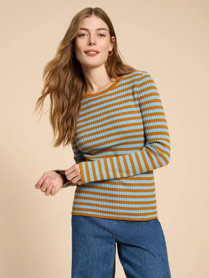 White Stuff KNITWEAR SKINNY RIB JUMPER Green Multi 8211 Women White Stuff KNITWEAR SKINNY RIB JUMPER Green Multi 8211 Women
