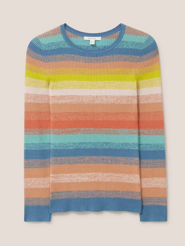 White Stuff KNITWEAR SKINNY RIBBED JUMPER Teal Multi 8211 Women White Stuff KNITWEAR SKINNY RIBBED JUMPER Teal Multi 8211 Women