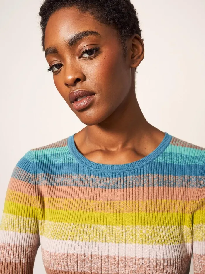 White Stuff KNITWEAR SKINNY RIBBED JUMPER Teal Multi 8211 Women White Stuff KNITWEAR SKINNY RIBBED JUMPER Teal Multi 8211 Women
