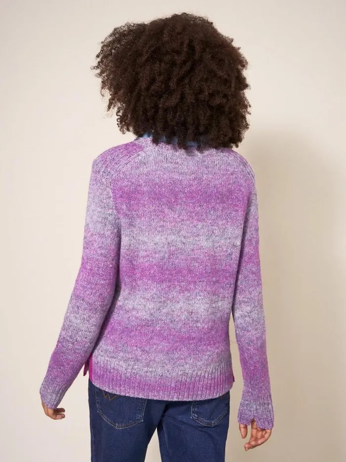 White Stuff KNITWEAR SPACE DYE WOOL JUMPER Purple Multi 8211 Women White Stuff KNITWEAR SPACE DYE WOOL JUMPER Purple Multi 8211 Women