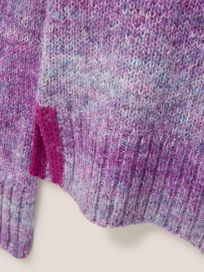 White Stuff KNITWEAR SPACE DYE WOOL JUMPER Purple Multi 8211 Women White Stuff KNITWEAR SPACE DYE WOOL JUMPER Purple Multi 8211 Women