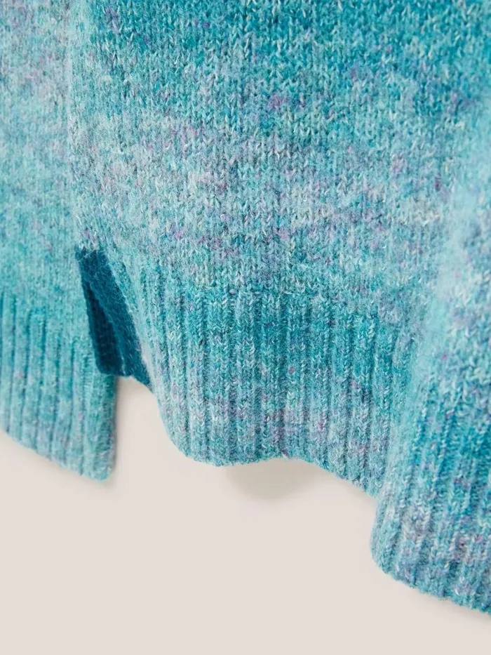 White Stuff KNITWEAR SPACE DYE WOOL JUMPER Teal Multi 8211 Women