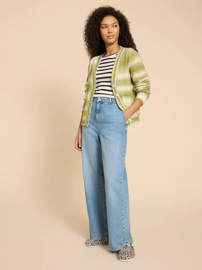 White Stuff KNITWEAR SPACEDYE JAMIE CARDI Green Multi 8211 Women