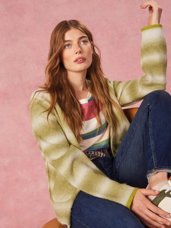 White Stuff KNITWEAR SPACEDYE JAMIE CARDI Green Multi 8211 Women White Stuff KNITWEAR SPACEDYE JAMIE CARDI Green Multi 8211 Women