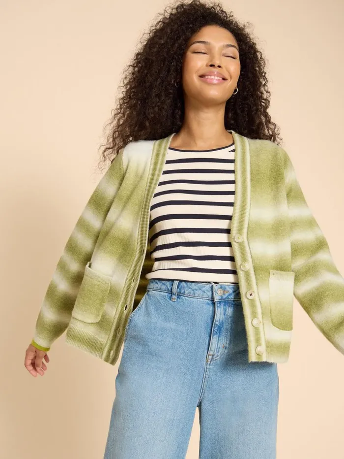 White Stuff KNITWEAR SPACEDYE JAMIE CARDI Green Multi 8211 Women White Stuff KNITWEAR SPACEDYE JAMIE CARDI Green Multi 8211 Women