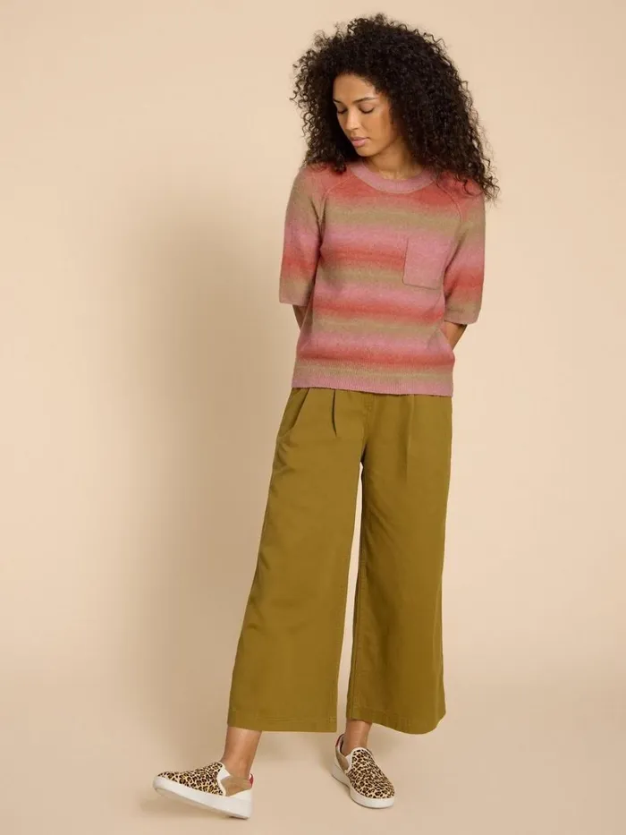 White Stuff KNITWEAR STELLA SPACEDYE KNITTED TEE Pink Multi 8211 Women