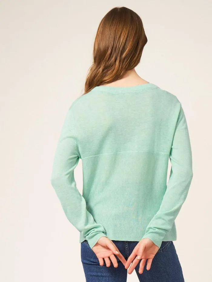 White Stuff KNITWEAR TIE HEM JUMPER Light Teal 8211 Women White Stuff KNITWEAR TIE HEM JUMPER Light Teal 8211 Women