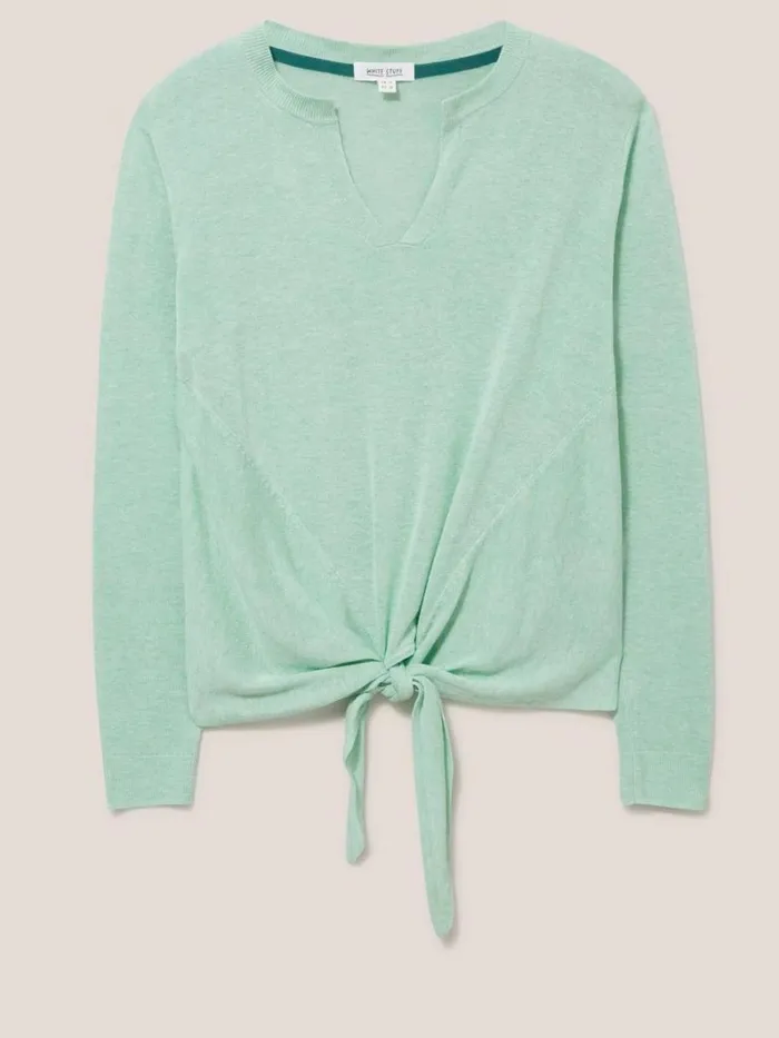 White Stuff KNITWEAR TIE HEM JUMPER Light Teal 8211 Women White Stuff KNITWEAR TIE HEM JUMPER Light Teal 8211 Women