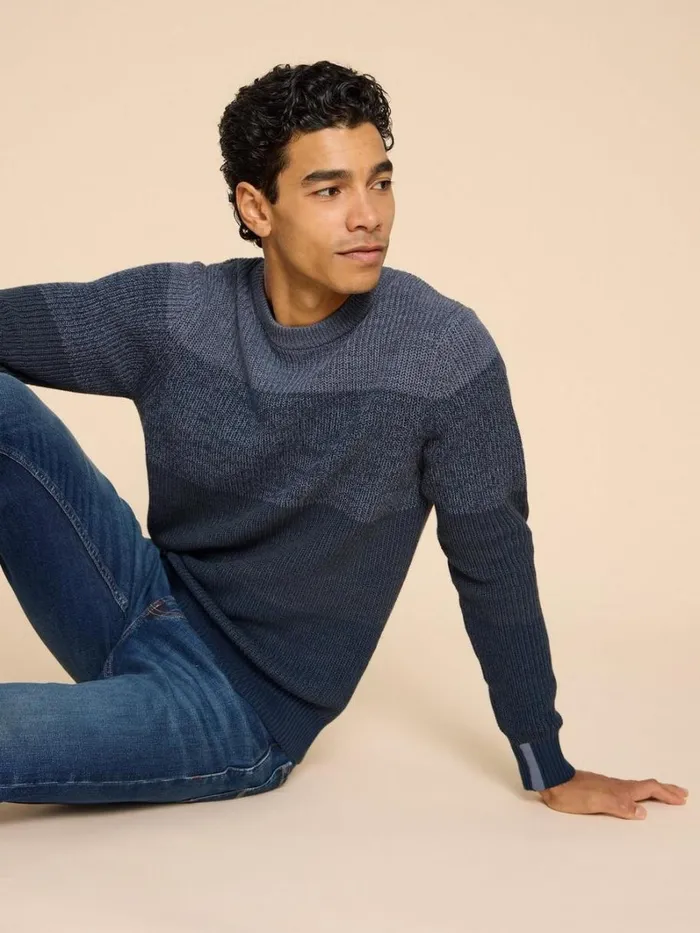 White Stuff KNITWEAR Twisted Colourblock Jumper Blue Multi 8211 Men White Stuff KNITWEAR Twisted Colourblock Jumper Blue Multi 8211 Men