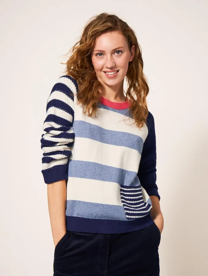 White Stuff KNITWEAR TYNE STRIPE JUMPER Teal Multi 8211 Women White Stuff KNITWEAR TYNE STRIPE JUMPER Teal Multi 8211 Women