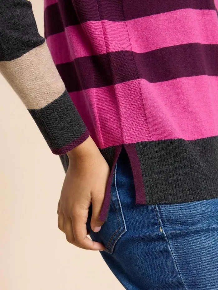 White Stuff KNITWEAR URBAN COLOURBLOCK JUMPER Grey Multi 8211 Women