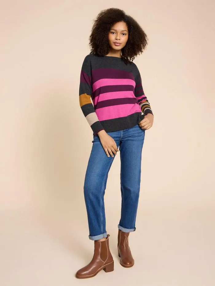 White Stuff KNITWEAR URBAN COLOURBLOCK JUMPER Grey Multi 8211 Women White Stuff KNITWEAR URBAN COLOURBLOCK JUMPER Grey Multi 8211 Women