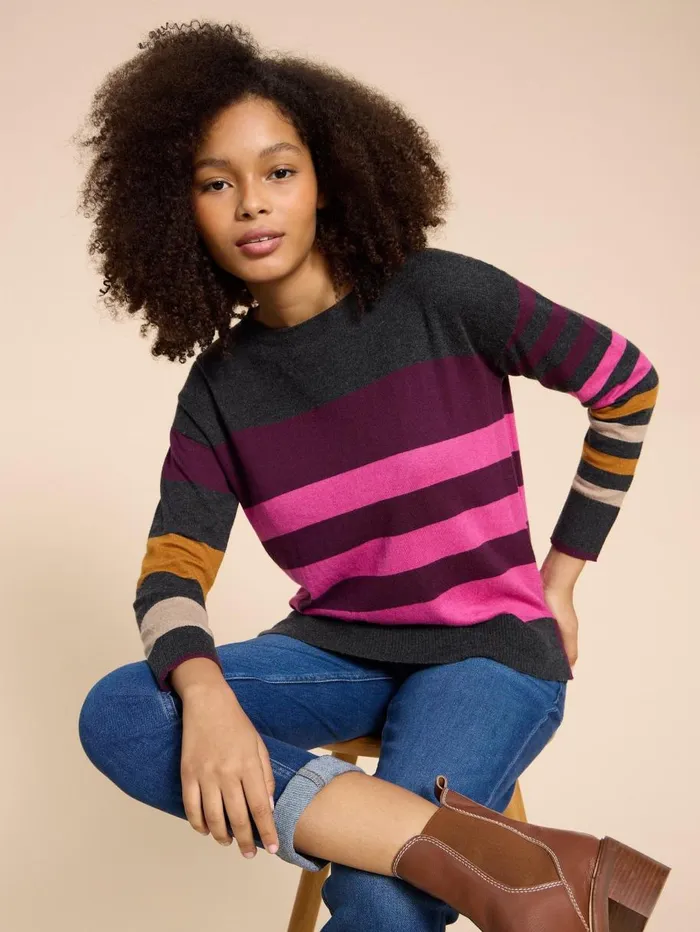 White Stuff KNITWEAR URBAN COLOURBLOCK JUMPER Grey Multi 8211 Women White Stuff KNITWEAR URBAN COLOURBLOCK JUMPER Grey Multi 8211 Women