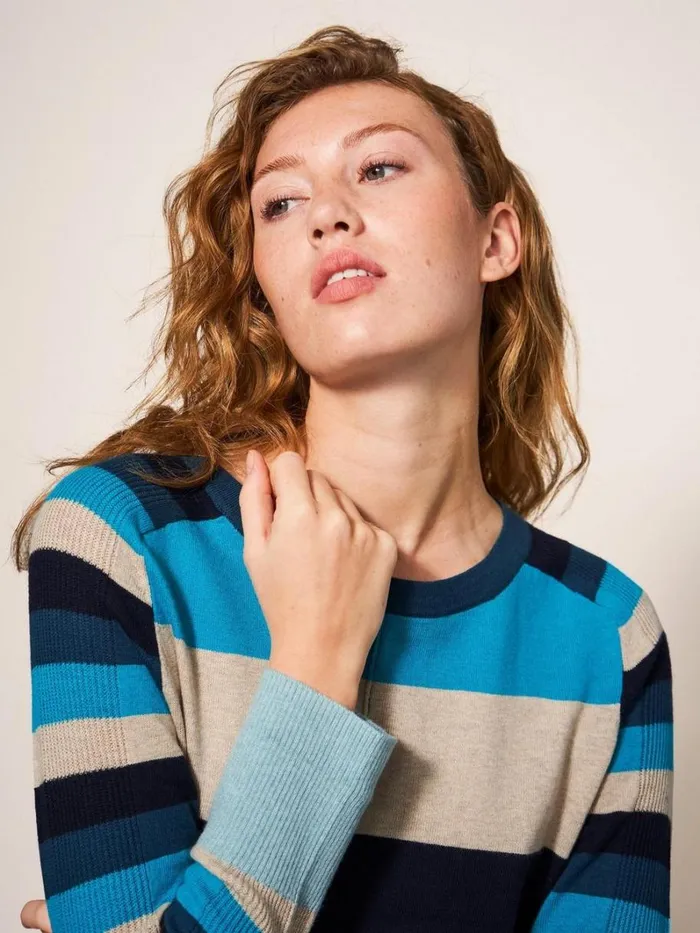 White Stuff KNITWEAR URBAN COLOURBLOCK JUMPER Teal Multi 8211 Women