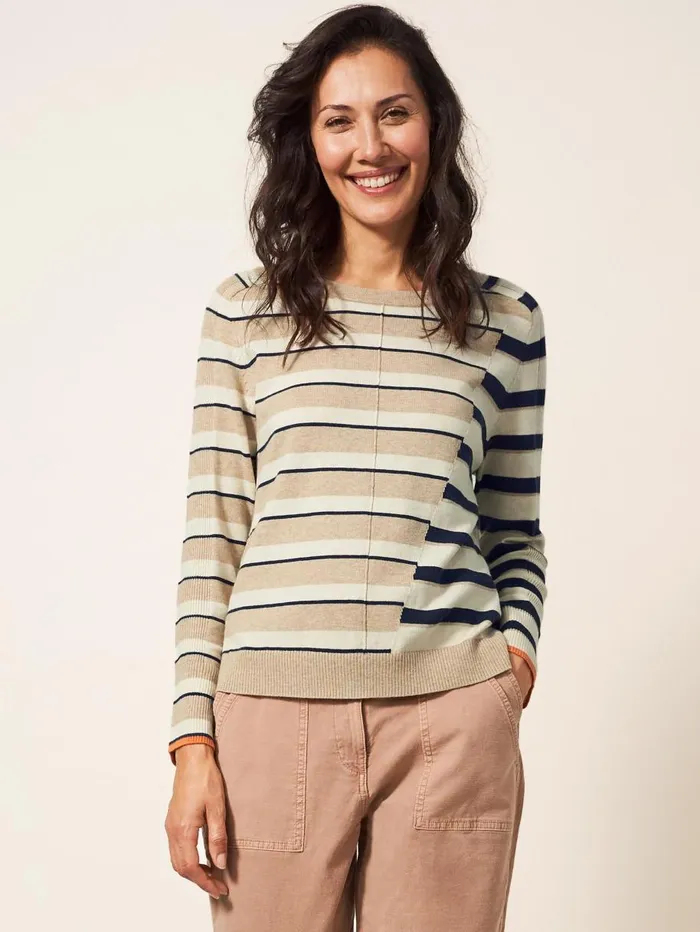 White Stuff KNITWEAR Urban Stripe Jumper Natural Multi 8211 Women White Stuff KNITWEAR Urban Stripe Jumper Natural Multi 8211 Women