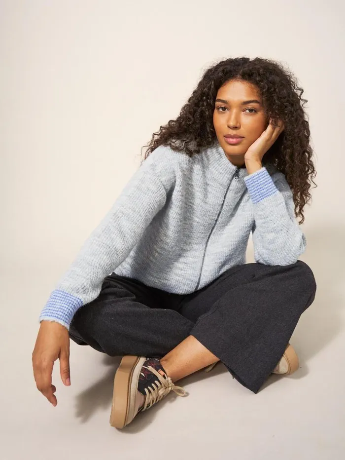 White Stuff KNITWEAR WEEKEND BOMBER Grey Marl 8211 Women White Stuff KNITWEAR WEEKEND BOMBER Grey Marl 8211 Women