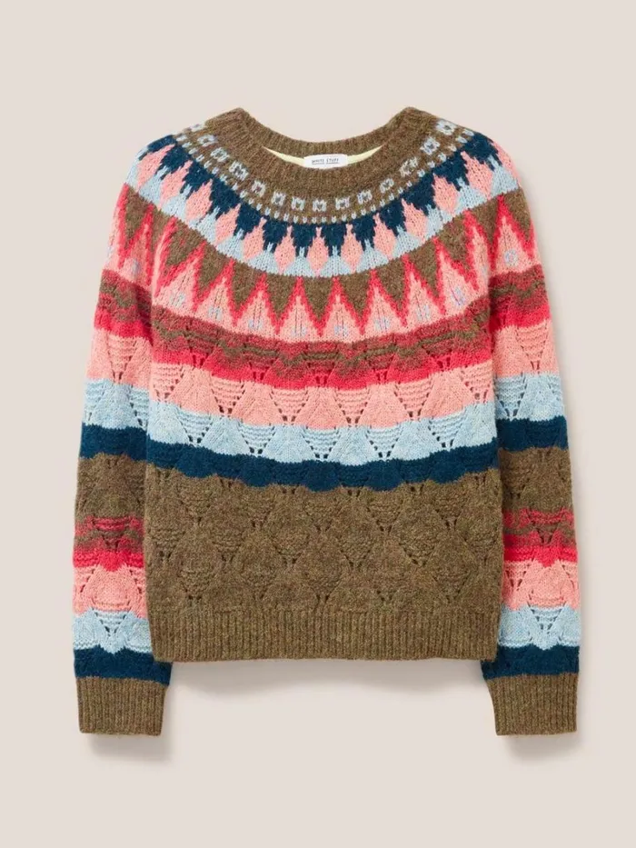 White Stuff KNITWEAR YOKE PATTERN JUMPER Pink Multi 8211 Women White Stuff KNITWEAR YOKE PATTERN JUMPER Pink Multi 8211 Women