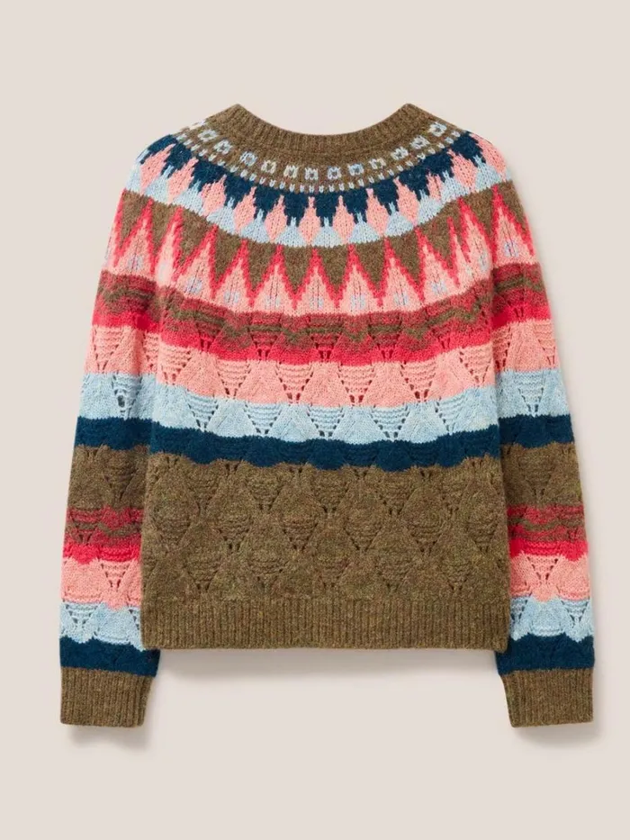 White Stuff KNITWEAR YOKE PATTERN JUMPER Pink Multi 8211 Women White Stuff KNITWEAR YOKE PATTERN JUMPER Pink Multi 8211 Women