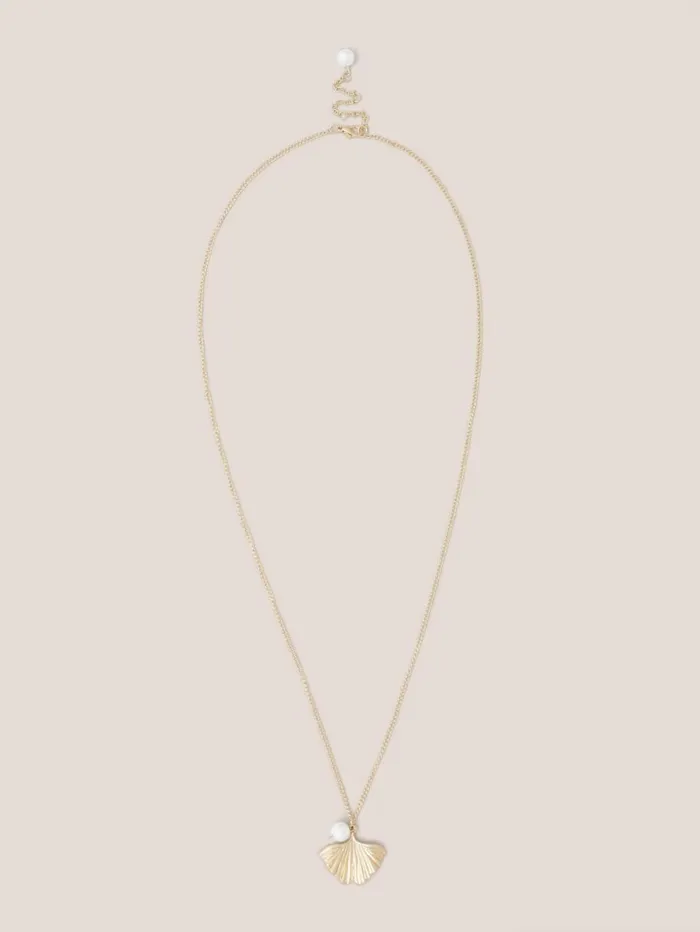 White Stuff NECKLACES Fan Pearl Pendant Necklace Gold Tone Metallic 8211 Women White Stuff NECKLACES Fan Pearl Pendant Necklace Gold Tone Metallic 8211 Women