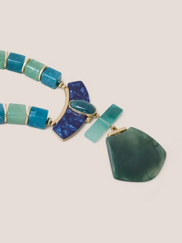 White Stuff NECKLACES Statement Gem Necklace Blue Multi 8211 Women