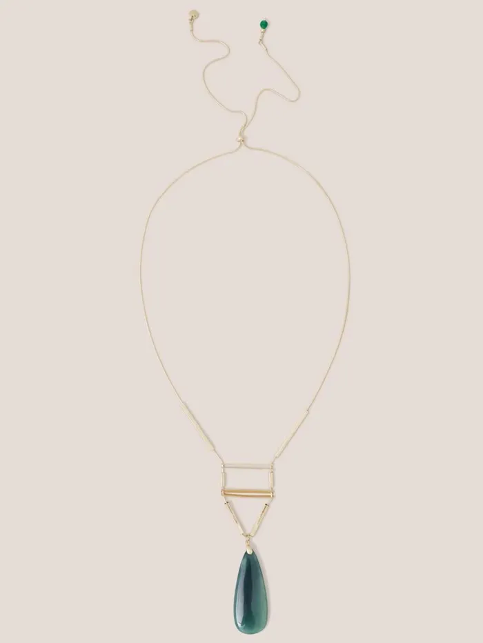 White Stuff NECKLACES Teardrop Stone Necklace Green Multi 8211 Women White Stuff NECKLACES Teardrop Stone Necklace Green Multi 8211 Women