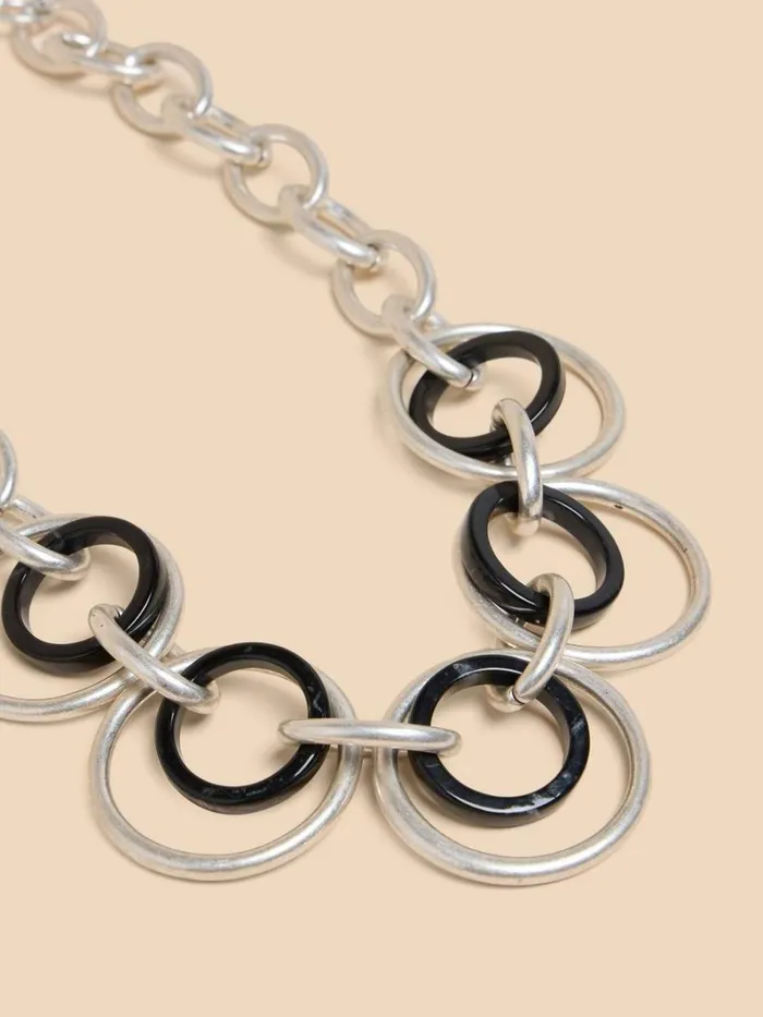 White Stuff NECKLACES Yara Circular Link Necklace Silver Tone Metallic 8211 Women