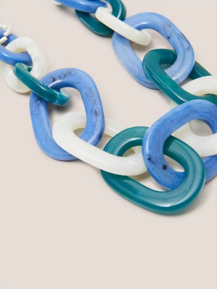 White Stuff NECKLACES Zalie Resin Chain Necklace Blue Multi 8211 Women