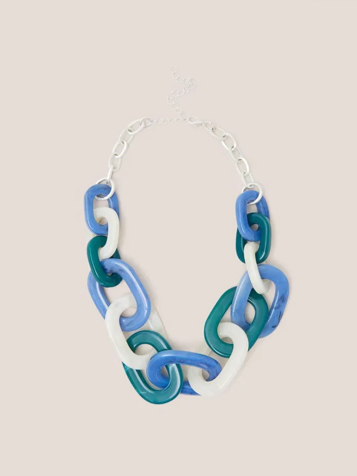 White Stuff NECKLACES Zalie Resin Chain Necklace Blue Multi 8211 Women White Stuff NECKLACES Zalie Resin Chain Necklace Blue Multi 8211 Women