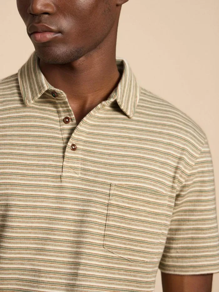 White Stuff POLO SHIRTS Grange Stripe Polo Green Multi 8211 Men White Stuff POLO SHIRTS Grange Stripe Polo Green Multi 8211 Men