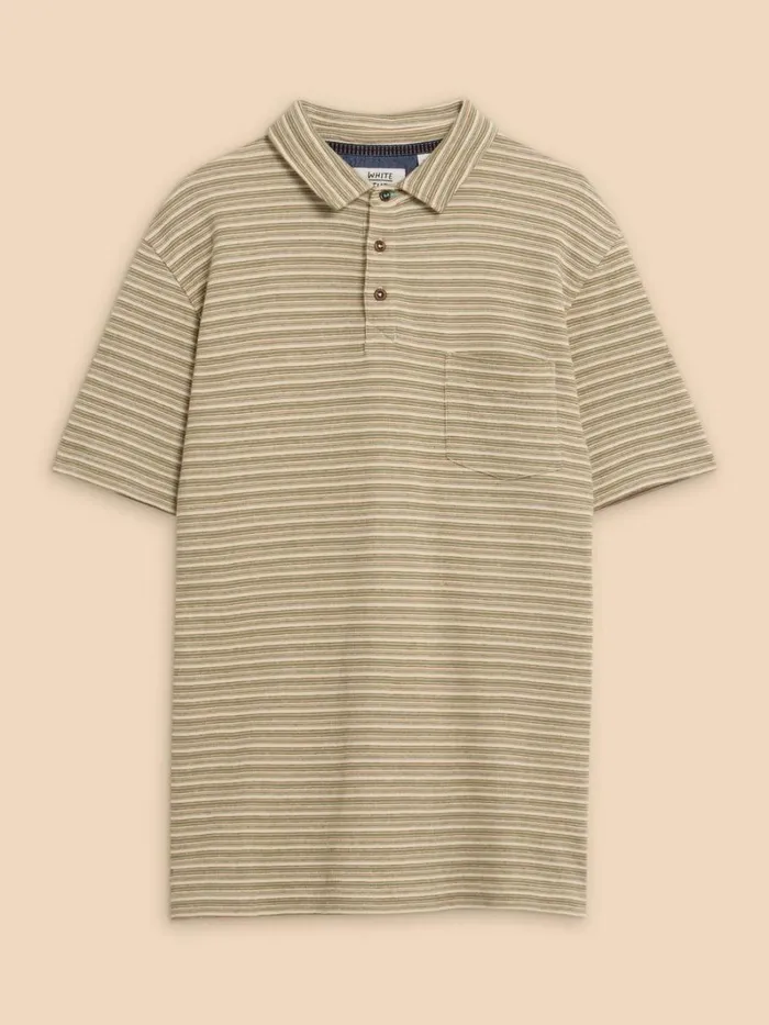 White Stuff POLO SHIRTS Grange Stripe Polo Green Multi 8211 Men White Stuff POLO SHIRTS Grange Stripe Polo Green Multi 8211 Men