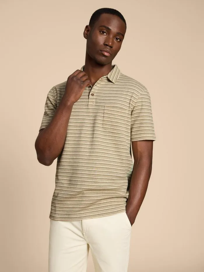 White Stuff POLO SHIRTS Grange Stripe Polo Green Multi 8211 Men White Stuff POLO SHIRTS Grange Stripe Polo Green Multi 8211 Men