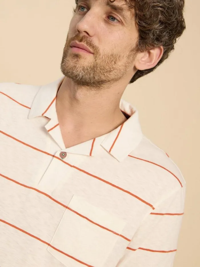 White Stuff POLO SHIRTS Jacquard Stripe Polo Natural Multi 8211 Men White Stuff POLO SHIRTS Jacquard Stripe Polo Natural Multi 8211 Men
