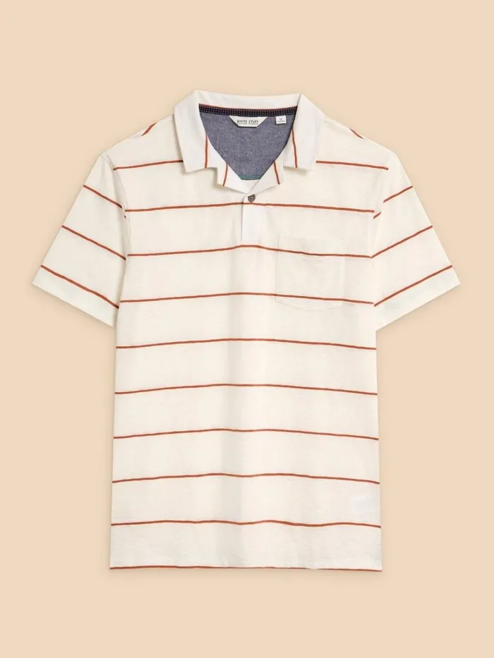 White Stuff POLO SHIRTS Jacquard Stripe Polo Natural Multi 8211 Men White Stuff POLO SHIRTS Jacquard Stripe Polo Natural Multi 8211 Men